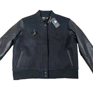 Pro Standard Womens Medium Black Chicago White Sox MLB Varsity Jacket‎ NWT